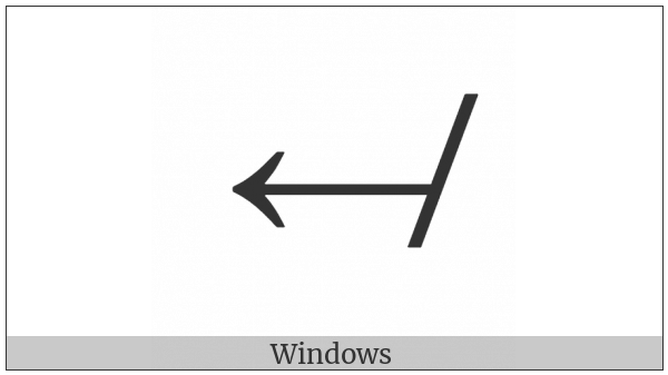 Leftwards Arrow With Stroke on various operating systems