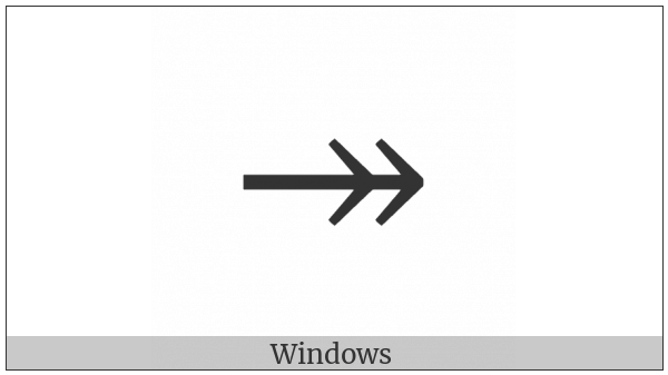 Rightwards Two Headed Arrow on various operating systems