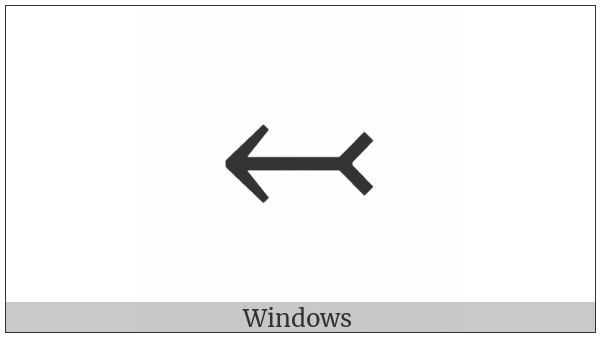 Leftwards Arrow With Tail on various operating systems