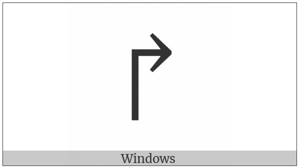Upwards Arrow With Tip Rightwards on various operating systems