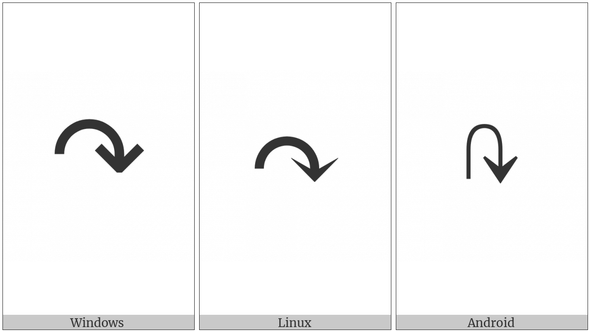 Clockwise Top Semicircle Arrow on various operating systems