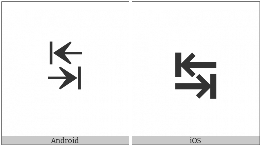 Leftwards Arrow To Bar Over Rightwards Arrow To Bar on various operating systems