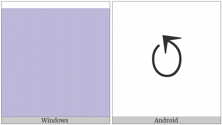 Anticlockwise Open Circle Arrow on various operating systems
