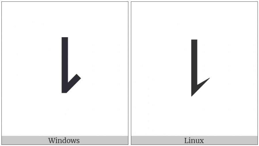 Downwards Harpoon With Barb Rightwards on various operating systems