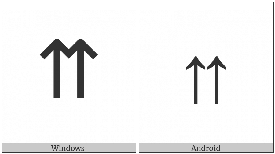 Upwards Paired Arrows on various operating systems