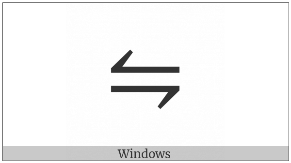 Leftwards Harpoon Over Rightwards Harpoon on various operating systems