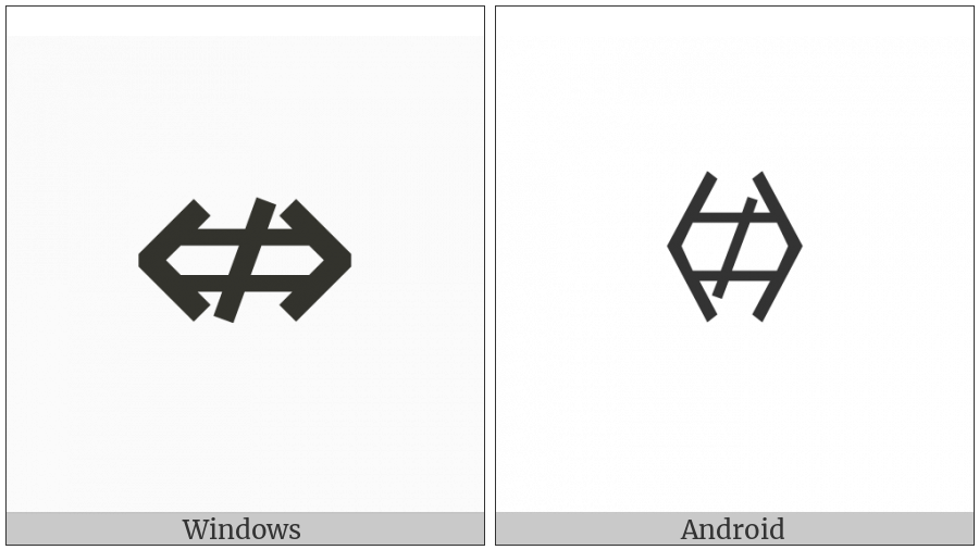 Left Right Double Arrow With Stroke on various operating systems