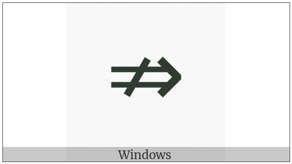 Rightwards Double Arrow With Stroke on various operating systems