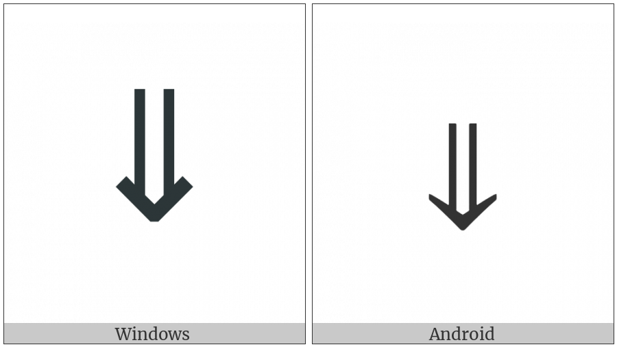 Downwards Double Arrow on various operating systems