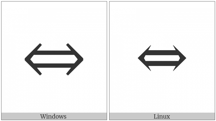 Left Right Double Arrow on various operating systems