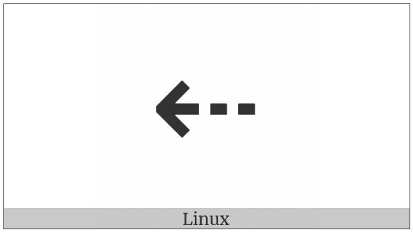 Leftwards Dashed Arrow on various operating systems