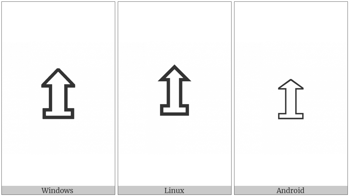 Upwards White Arrow On Pedestal on various operating systems