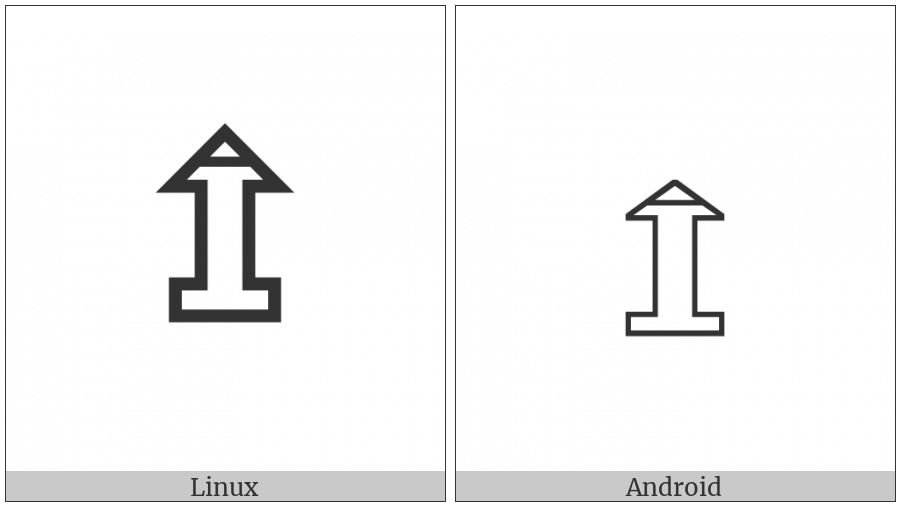 Upwards White Arrow On Pedestal With Horizontal Bar on various operating systems