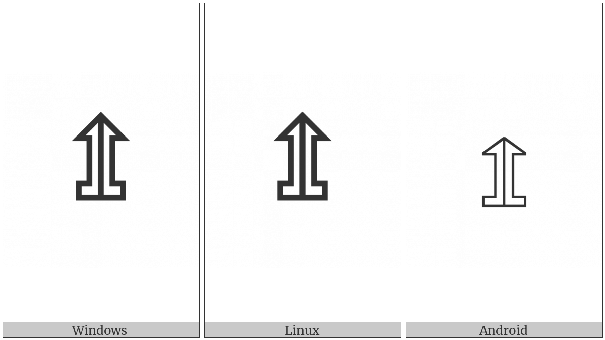 Upwards White Arrow On Pedestal With Vertical Bar on various operating systems