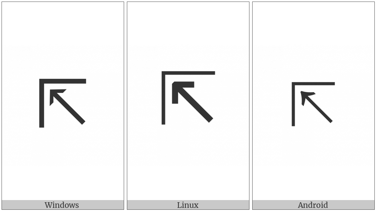 North West Arrow To Corner on various operating systems