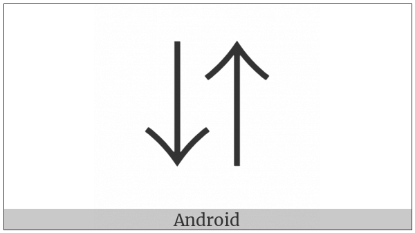 Downwards Arrow Leftwards Of Upwards Arrow on various operating systems