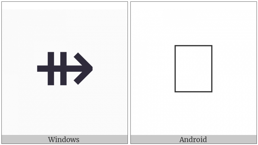 Rightwards Arrow With Double Vertical Stroke on various operating systems