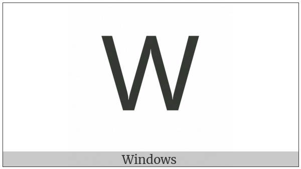 Latin Capital Letter W on various operating systems