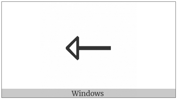 Leftwards Open-Headed Arrow on various operating systems