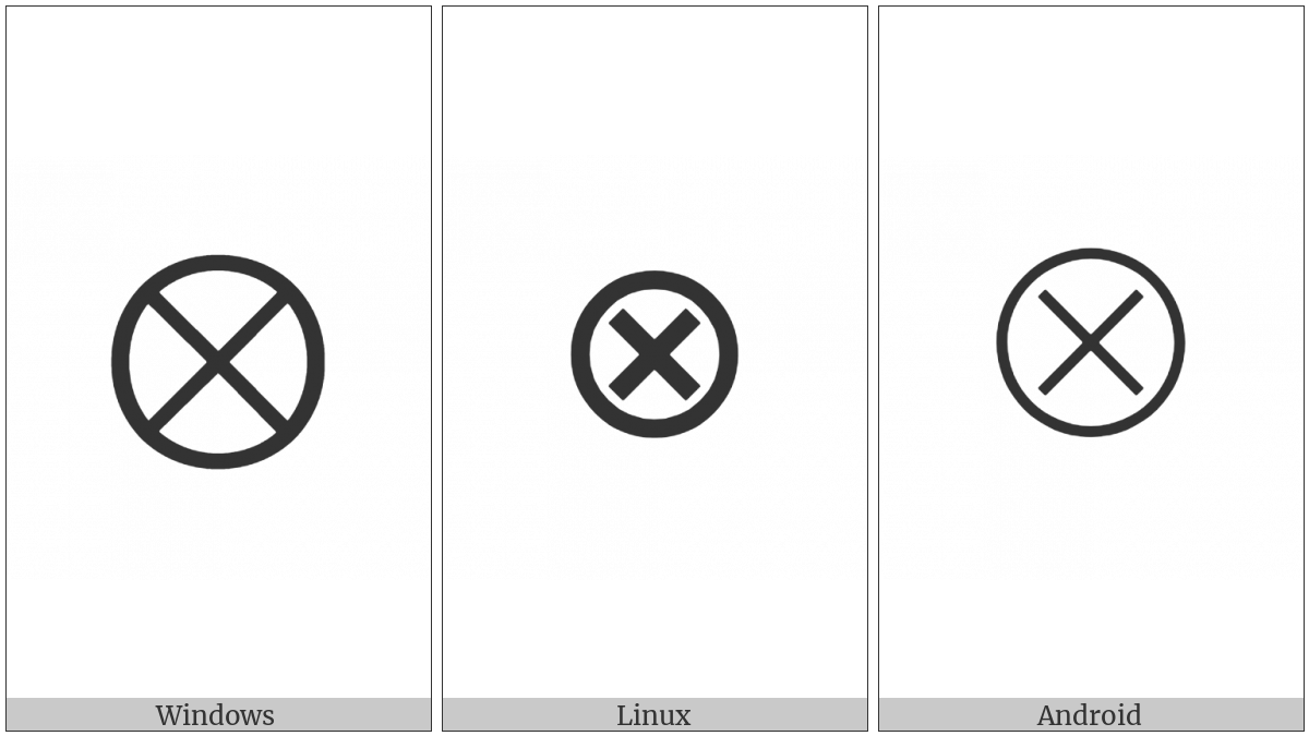 Circled Times on various operating systems