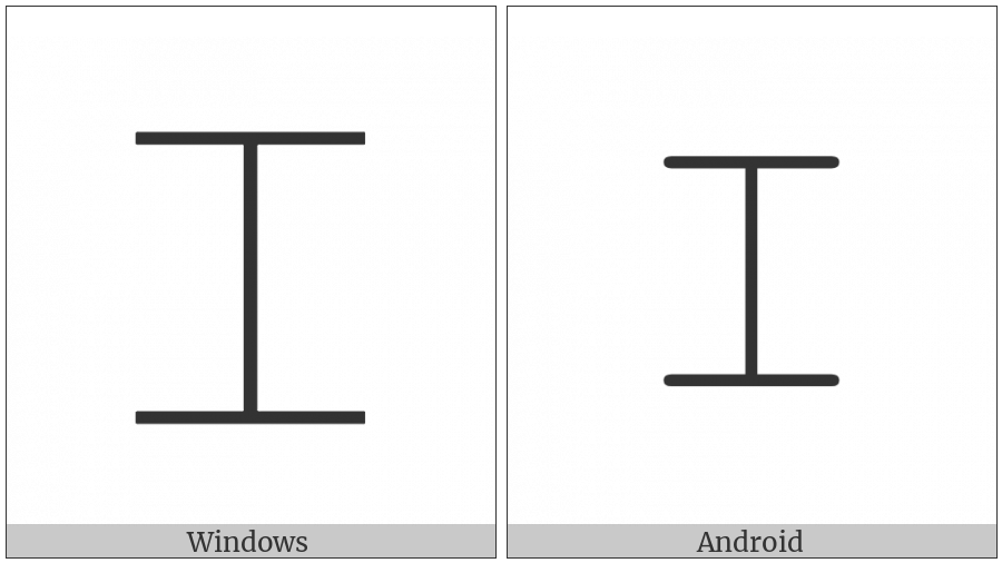 Apl Functional Symbol I-Beam on various operating systems