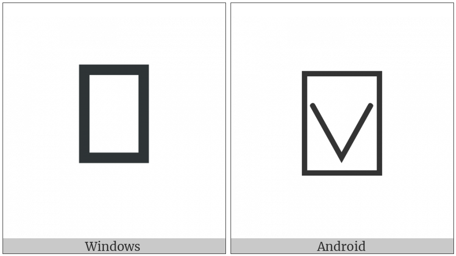 Apl Functional Symbol Quad Down Caret on various operating systems