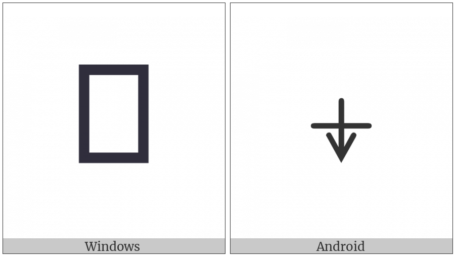 Apl Functional Symbol Downwards Vane on various operating systems