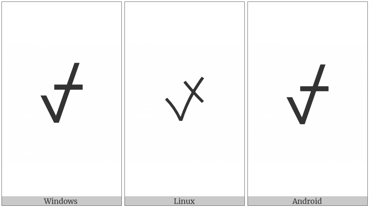 Not Check Mark on various operating systems