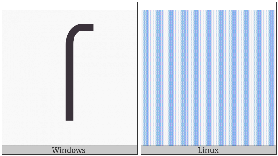 Left Curly Bracket Upper Hook on various operating systems