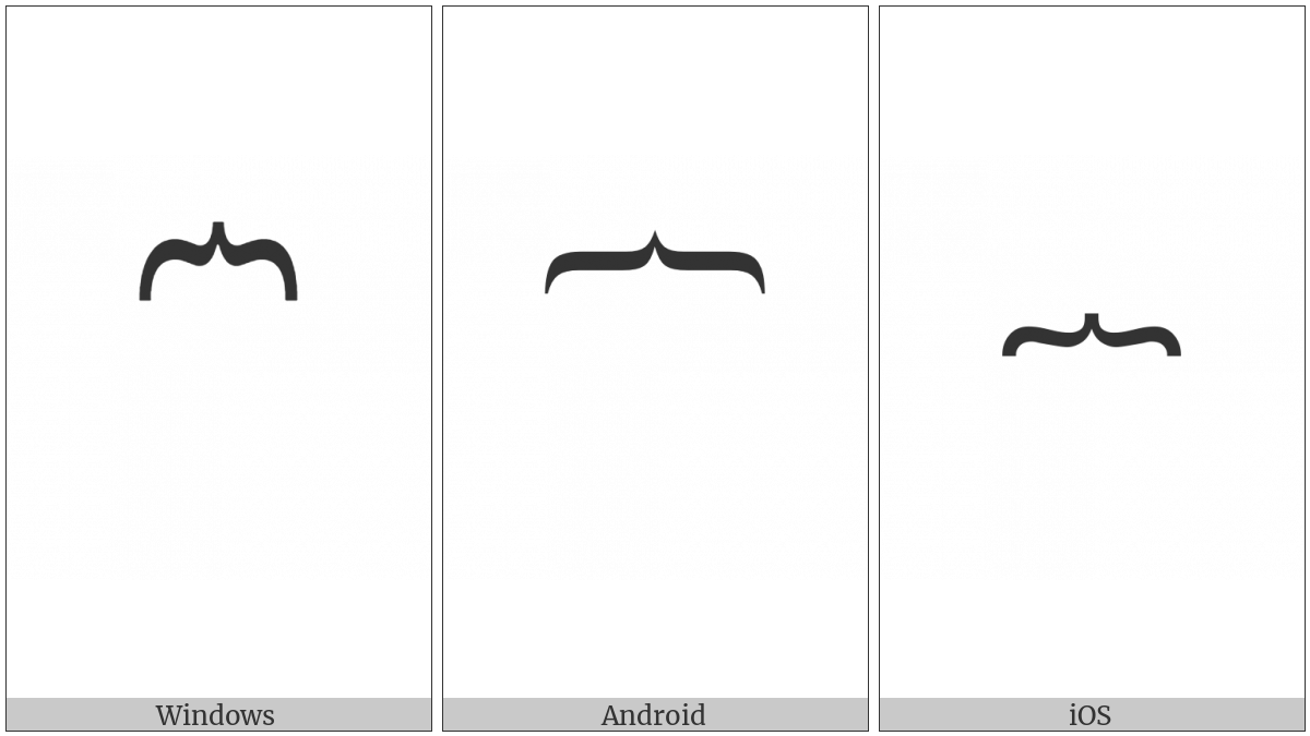 Top Curly Bracket on various operating systems