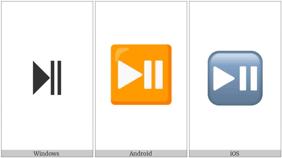 Black Right-Pointing Triangle With Double Vertical Bar on various operating systems