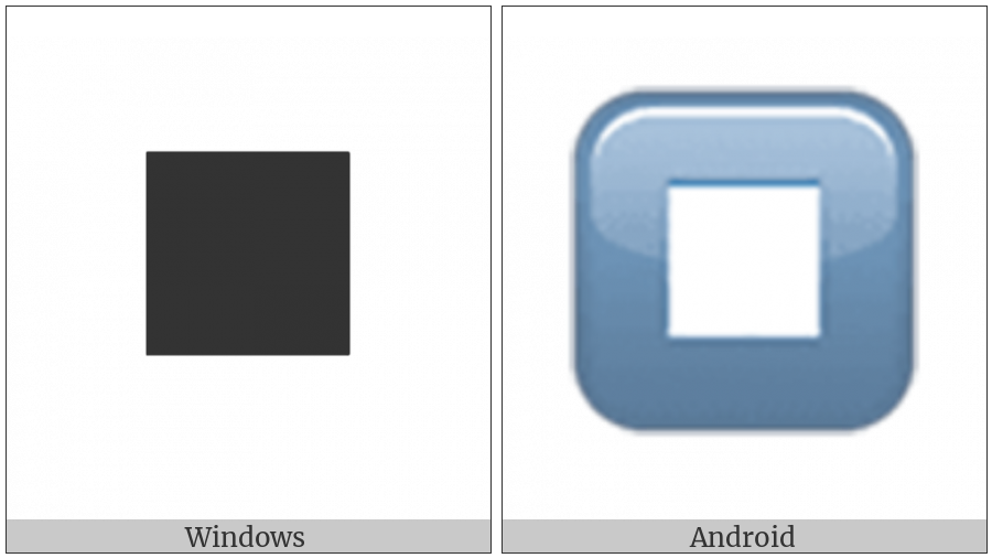 Black Square For Stop on various operating systems