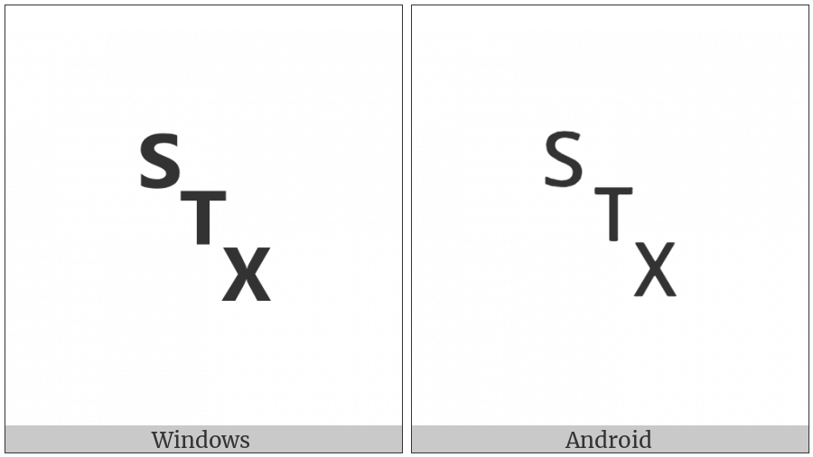 Symbol For Start Of Text on various operating systems