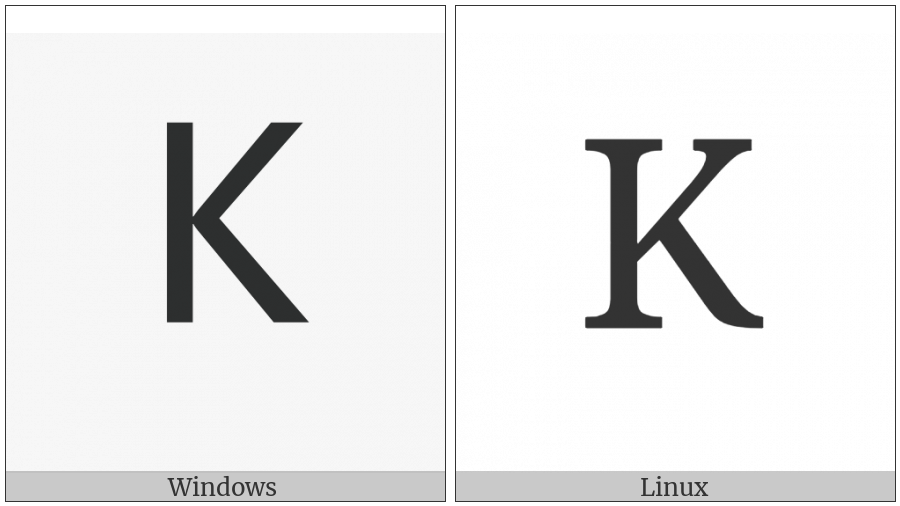 Greek Capital Letter Kappa on various operating systems