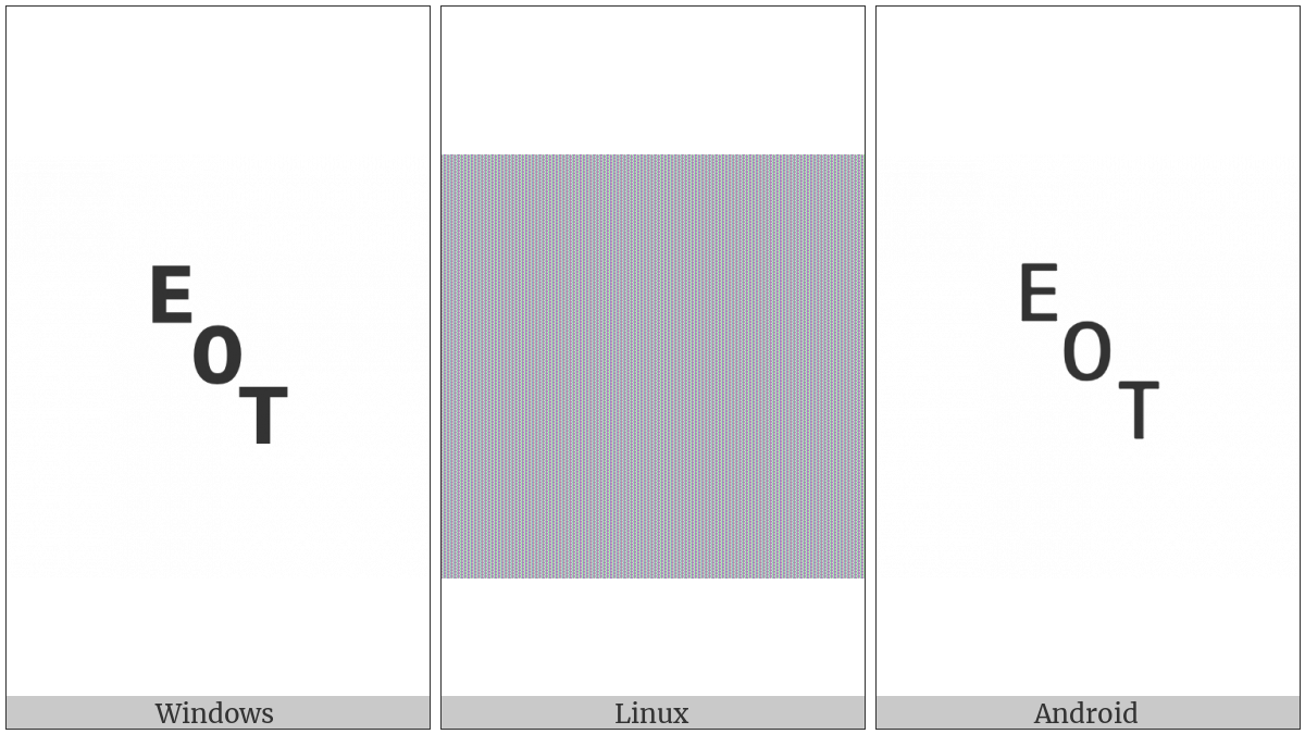 Symbol For End Of Transmission on various operating systems