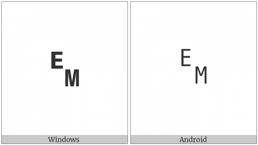Symbol For End Of Medium on various operating systems