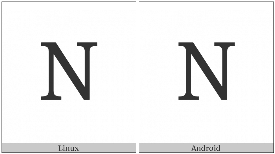 Greek Capital Letter Nu on various operating systems