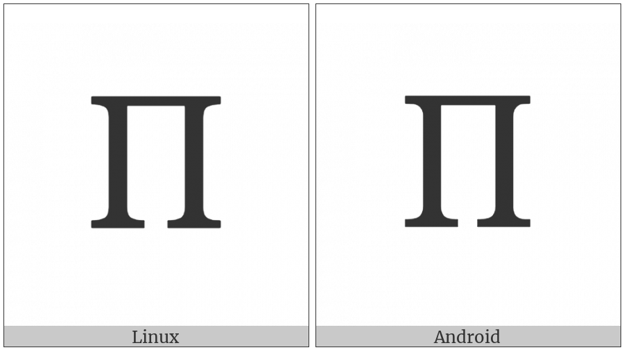 Greek Capital Letter Pi on various operating systems