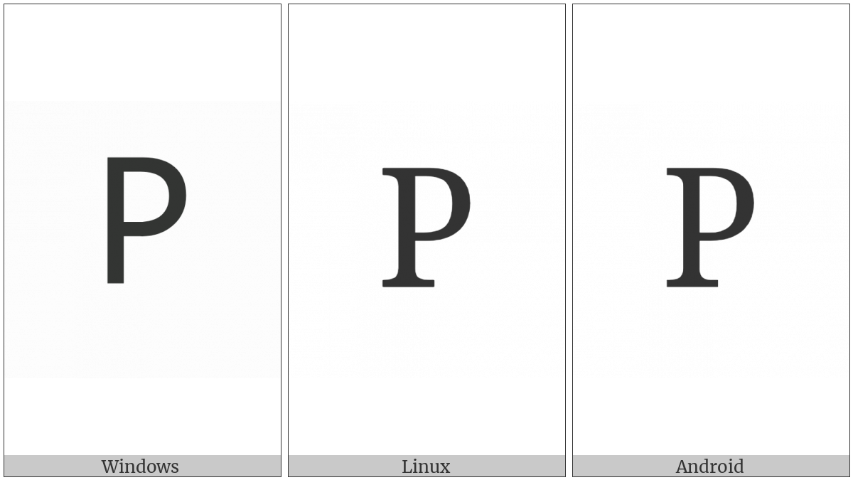 Greek Capital Letter Rho on various operating systems