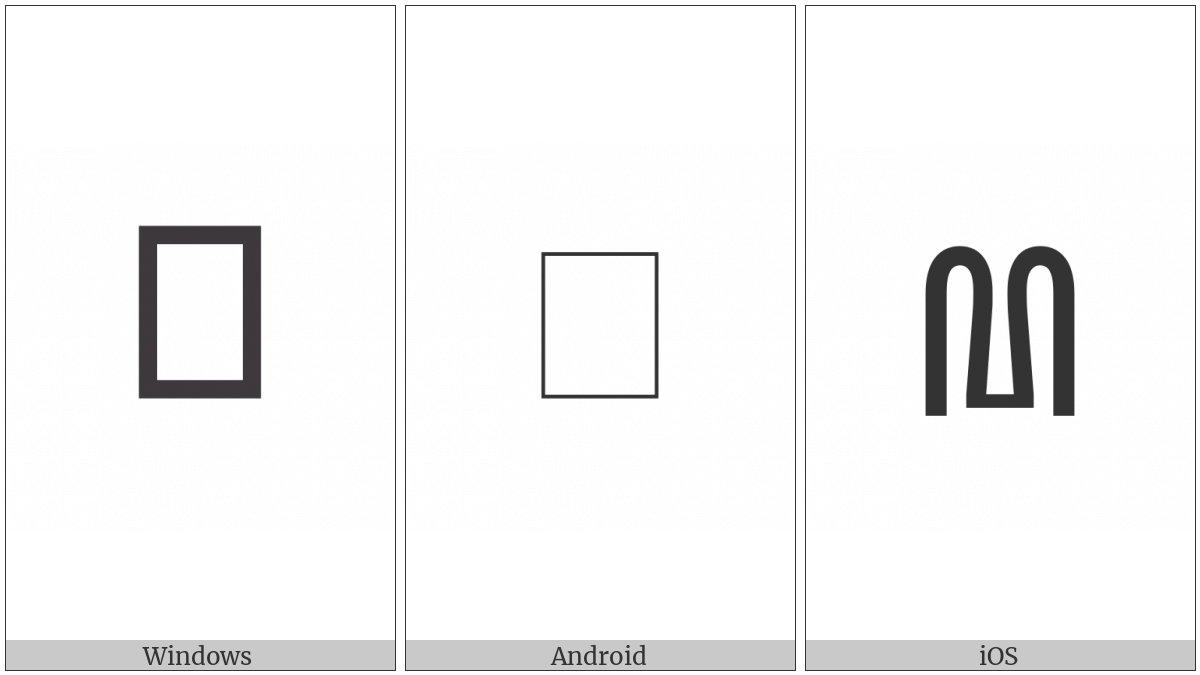 Pahawh Hmong Digit Three on various operating systems