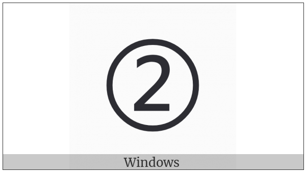 Circled Digit Two on various operating systems