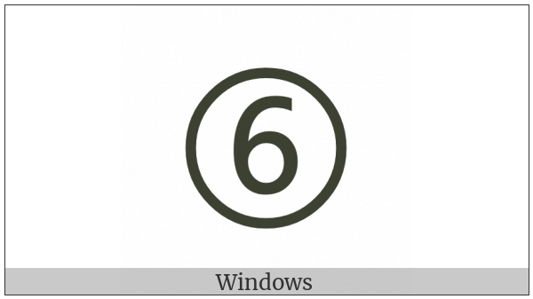 Circled Digit Six on various operating systems