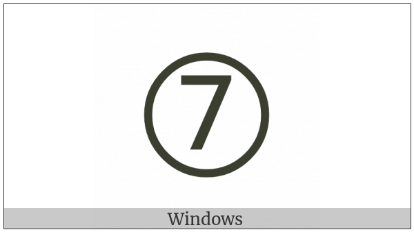 Circled Digit Seven on various operating systems