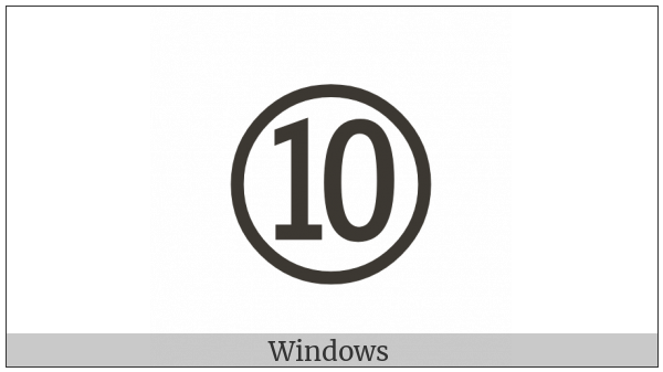 Circled Number Ten on various operating systems
