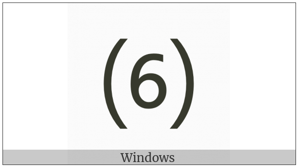 Parenthesized Digit Six on various operating systems