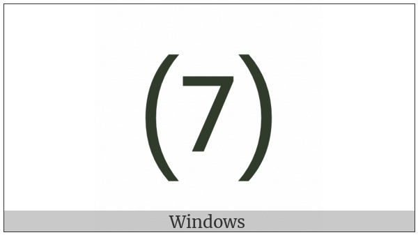 Parenthesized Digit Seven on various operating systems