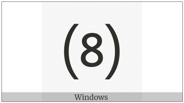 Parenthesized Digit Eight on various operating systems