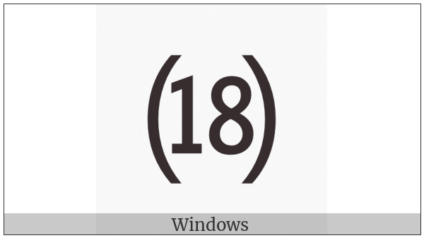 Parenthesized Number Eighteen on various operating systems