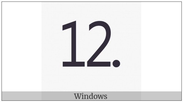 Number Twelve Full Stop on various operating systems