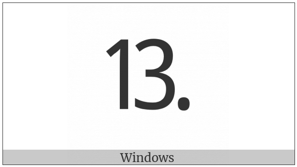 Number Thirteen Full Stop on various operating systems